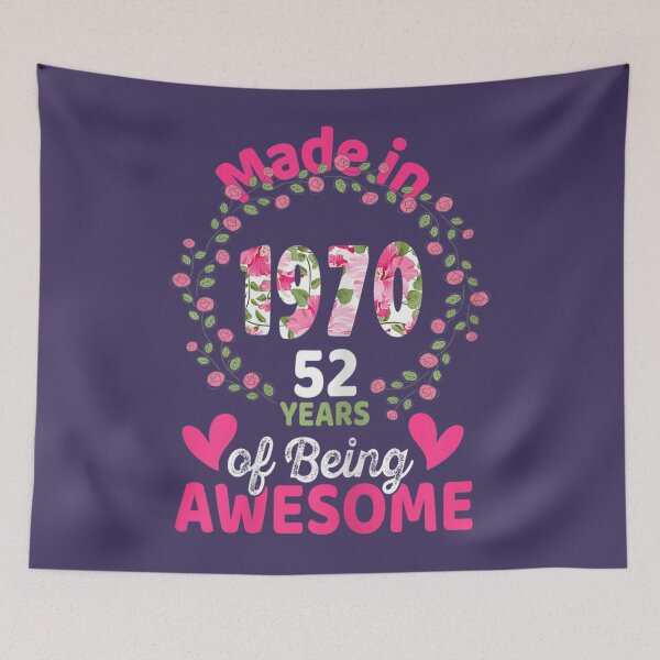 Item preview, 52 Years Old 52nd Birthday Born in 1970 	 	 Floral 	 	 designed and sold by iznimwqfjza71.