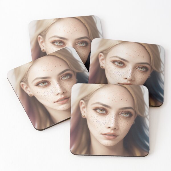 Item preview, Beautiful woman with freckles and watercolor 3 designed and sold by Shinihime.
