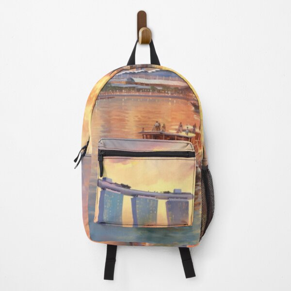 Item preview, Singapore Waterfront Impressions: Captivating Harbor Scenes in Expressive Brushstrokes designed and sold by HeritageJapArt.
