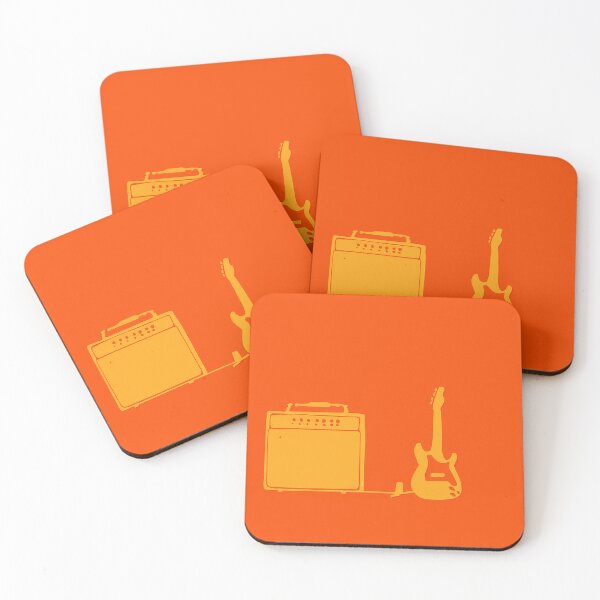Item preview, Electric guitar and amplifier in orange designed and sold by SamJanner.