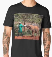 Kenya. Nairobi. David Sheldrick Wildlife Trust. Elephant Orphanage. Men's Premium T-Shirt