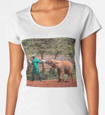 Kenya. Nairobi. David Sheldrick Wildlife Trust. Elephant Orphanage. Women's Premium T-Shirt