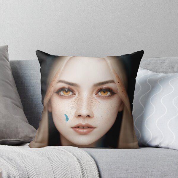 Item preview, Beautiful woman with freckles and watercolor 5 designed and sold by Shinihime.