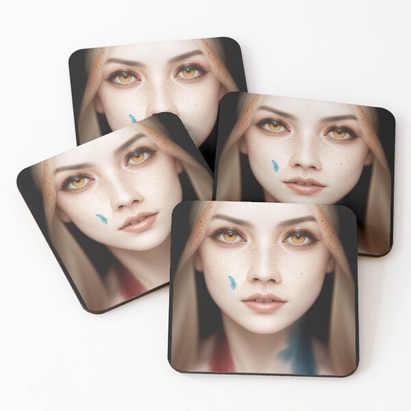 Item preview, Beautiful woman with freckles and watercolor 5 designed and sold by Shinihime.