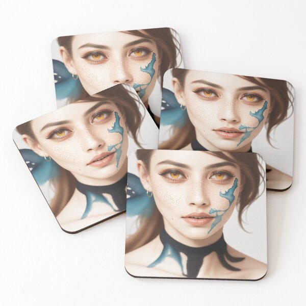 Item preview, Beautiful woman with freckles and watercolor 2 designed and sold by Shinihime.