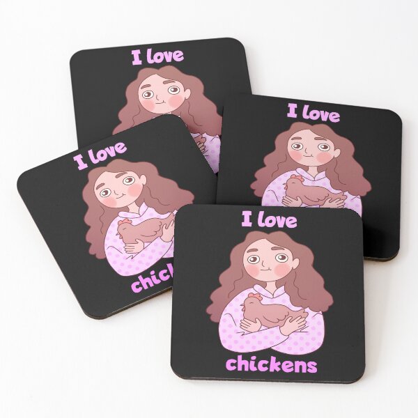 Item preview, I love chickens a cute girl hugging a pet chicken  designed and sold by Yaragold.
