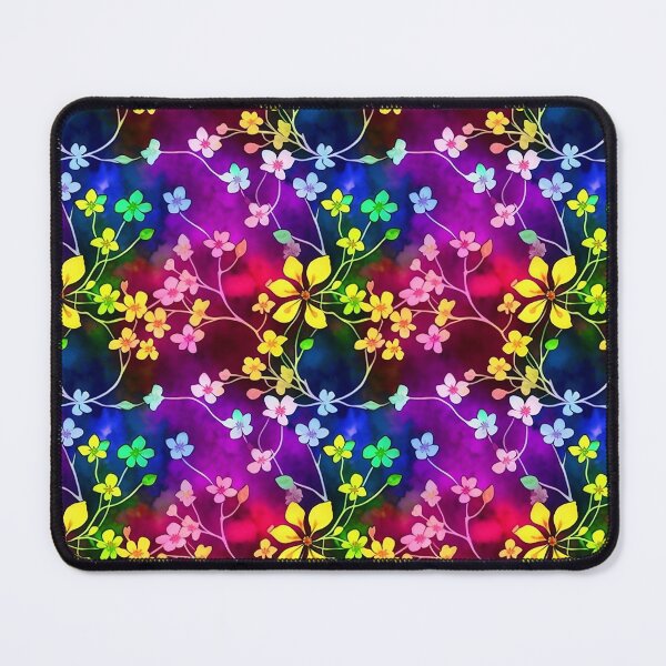 Item preview, Colorful floral pattern on purple background designed and sold by JizzyLee.