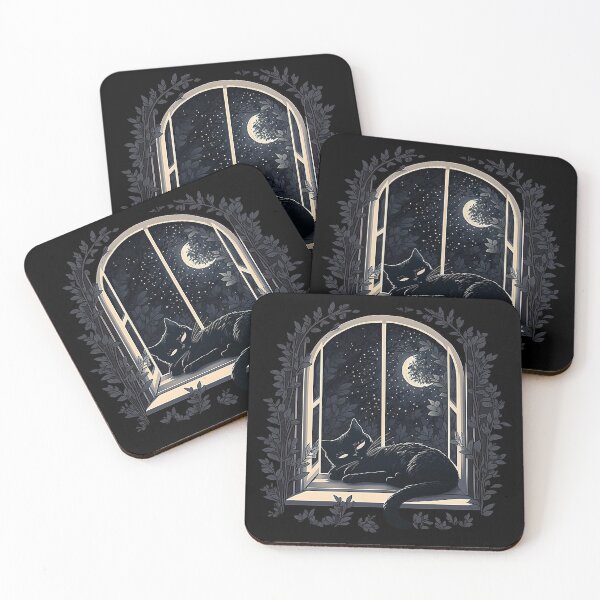 Item preview, Black Cat In The Moonlight designed and sold by Bug & Brush.