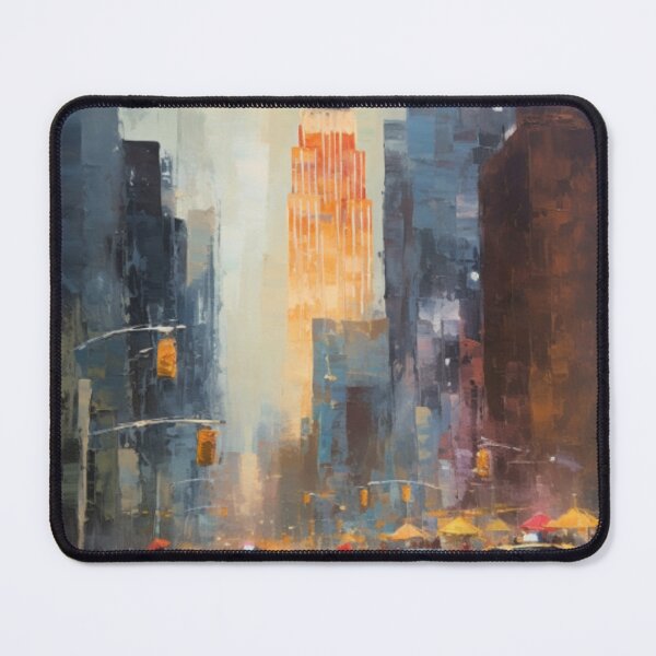 Item preview, Manhattan Skyline Impressions: Architectural Beauty in Vibrant Impressionistic Painting designed and sold by HeritageJapArt.