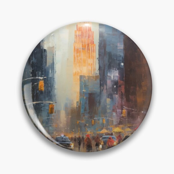 Item preview, Manhattan Skyline Impressions: Architectural Beauty in Vibrant Impressionistic Painting designed and sold by HeritageJapArt.