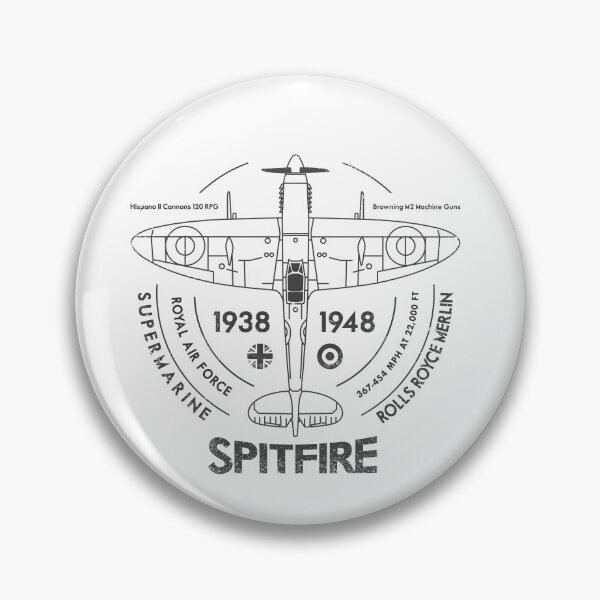 Item preview, Vintage RAF Spitfire WW2 Fighter Plane (light) designed and sold by SilverfireArt.