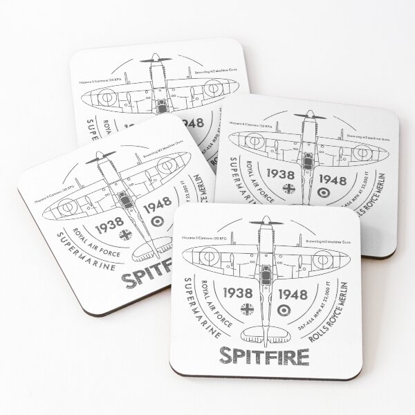 Item preview, Vintage RAF Spitfire WW2 Fighter Plane (light) designed and sold by SilverfireArt.