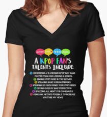 A KPOP FAN'S TALENTS Women's Fitted V-Neck T-Shirt