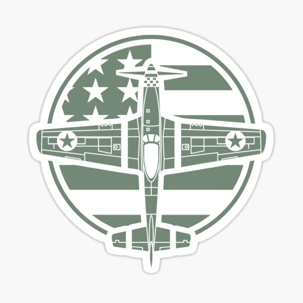 Item preview, Vintage P51 Mustang USAAF WW2 Fighter Plane designed and sold by SilverfireArt.