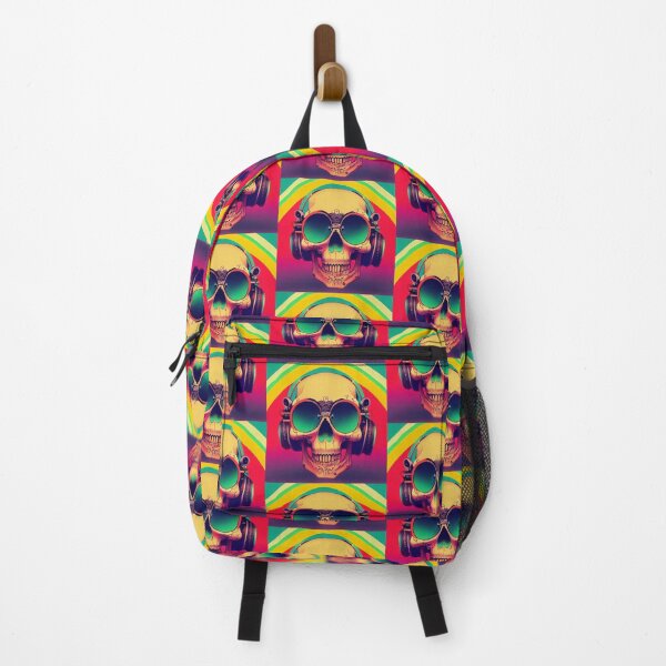 Item preview, Skelly DJ Skull Skeleton Retro Bright Skull With Headphones designed and sold by Bug & Brush.