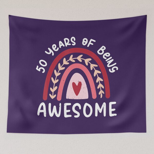 Item preview, 50 Years Old 	 Birthday Awesome 50th Bday Cute Rainbow 	 	 designed and sold by fvkyzxeo97.