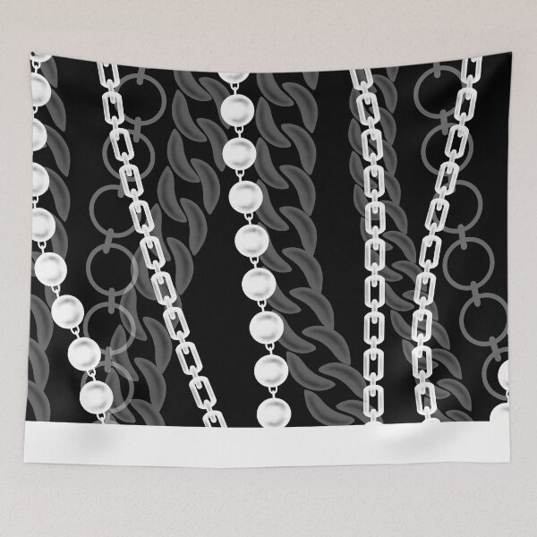 Item preview, Chains Pattern Black and White designed and sold by Katie Atkin.