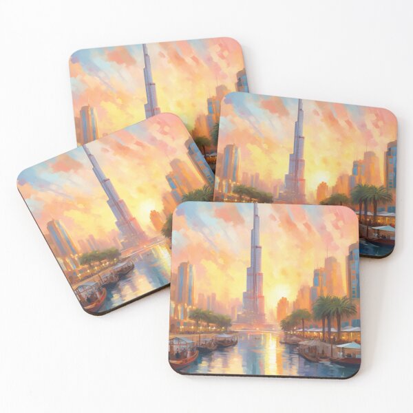 Item preview, Dazzling Dubai: Opulent Impressions of a Luxurious Cityscape in Bold Impressionistic Painting designed and sold by HeritageJapArt.