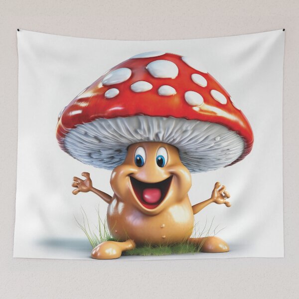 Item preview, Laughing Funny Cartoon Mushroom designed and sold by AdrianGrosu.