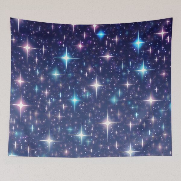 Item preview, Colorful glowing stars in space anime pattern  designed and sold by TomFrontierArt.