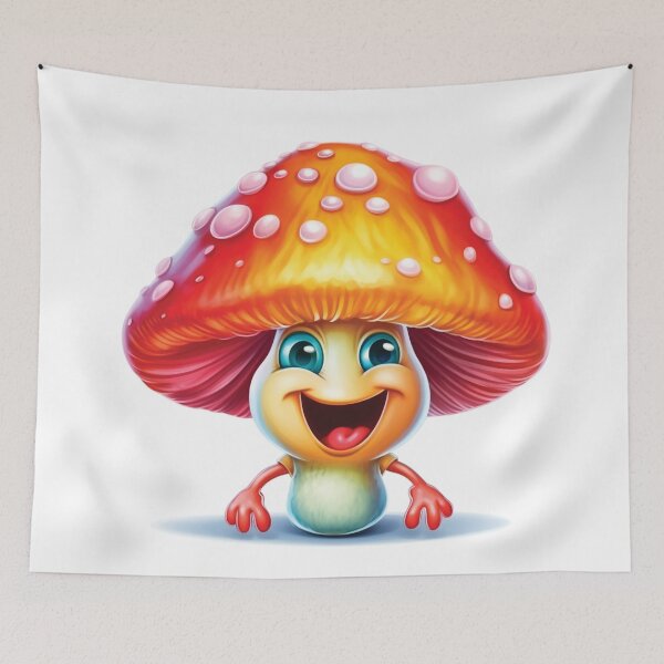 Item preview, Laughing Funny Cartoon Mushroom designed and sold by AdrianGrosu.