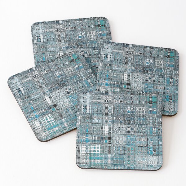 Item preview, Artistic and Creative Abstract Square and Tile Intricate Design Pattern in Blue designed and sold by Trevor Hirst.