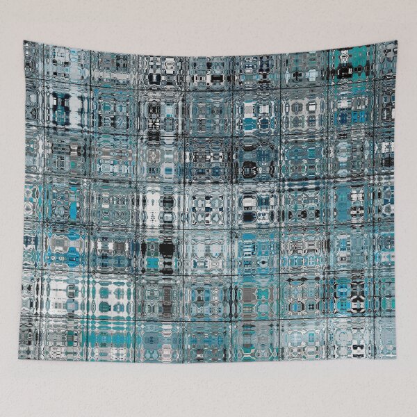 Item preview, Artistic and Creative Abstract Square and Tile Intricate Design Pattern in Blue designed and sold by Trevor Hirst.