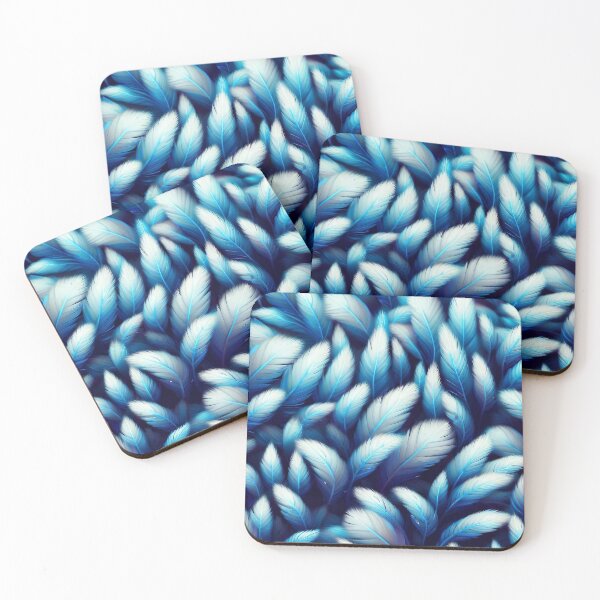 Item preview, Blue and white seamless feathers pattern designed and sold by TomFrontierArt.