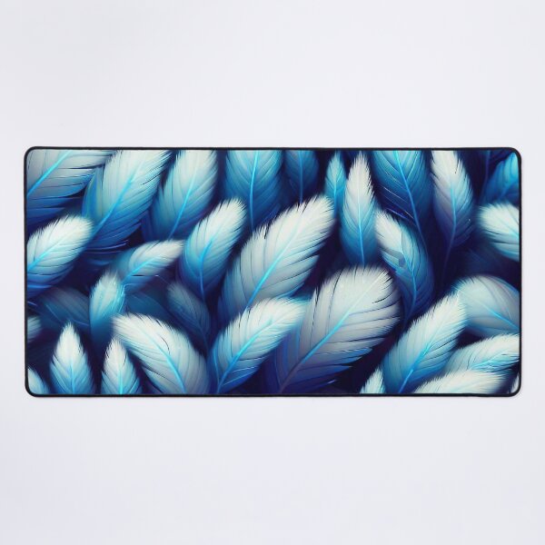 Item preview, Blue and white seamless feathers pattern designed and sold by TomFrontierArt.