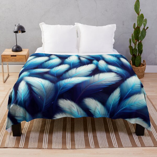 Item preview, Blue and white seamless feathers pattern designed and sold by TomFrontierArt.