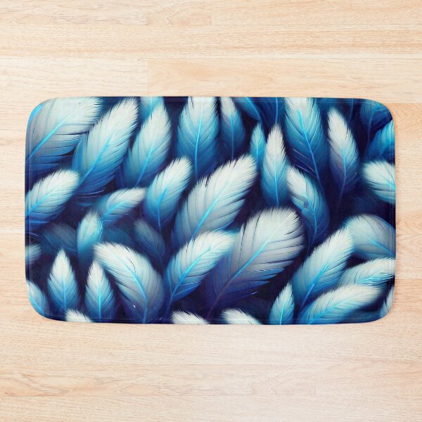 Item preview, Blue and white seamless feathers pattern designed and sold by TomFrontierArt.