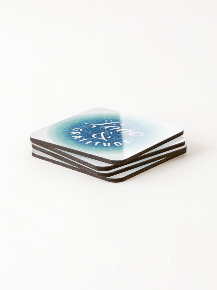 Alternate view of Love & Gratitude on Flower of Life Coasters (Set of 4)