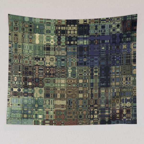 Item preview, Artistic and Creative Abstract Square and Tile Intricate Design Pattern in Green designed and sold by Trevor Hirst.