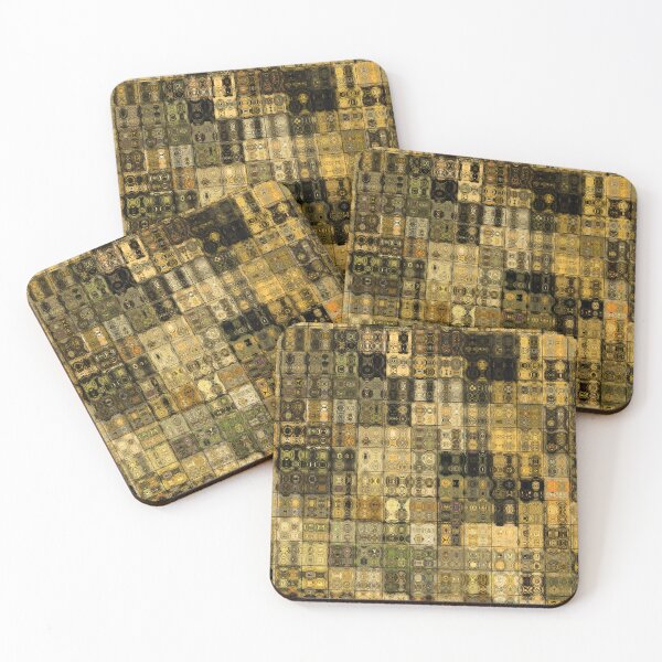 Item preview, Artistic and Creative Abstract Square and Tile Intricate Design Pattern in Gold designed and sold by Trevor Hirst.