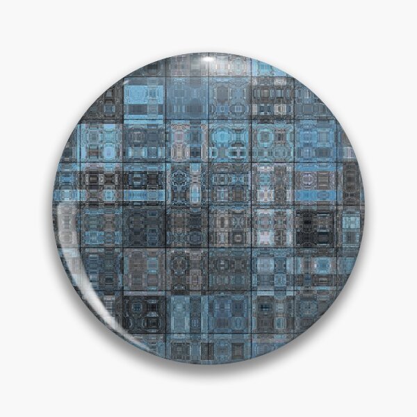 Item preview, Artistic and Creative Abstract Square and Tile Intricate Design Pattern in Blue designed and sold by Trevor Hirst.