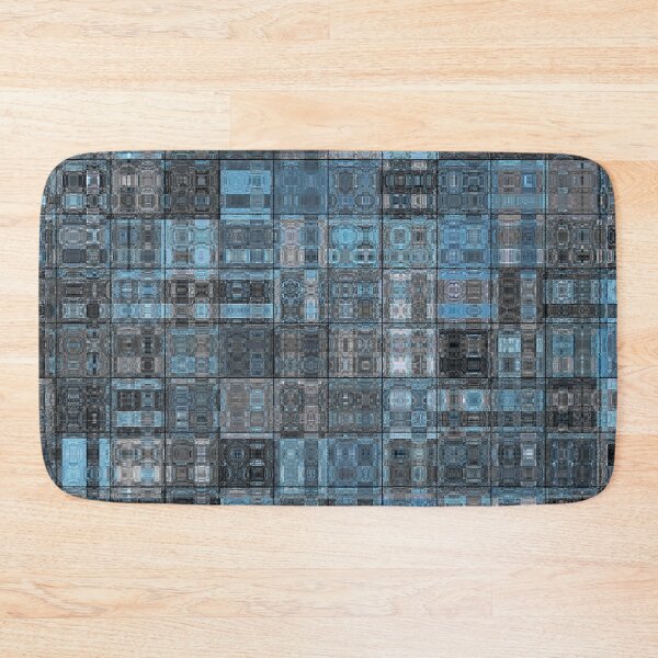 Item preview, Artistic and Creative Abstract Square and Tile Intricate Design Pattern in Blue designed and sold by Trevor Hirst.