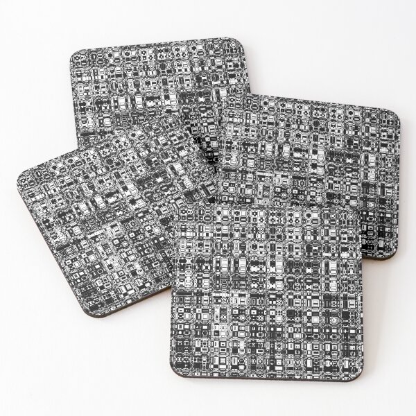 Item preview, Black and White Artistic and Creative Abstract Square and Tile Intricate Design Pattern designed and sold by Trevor Hirst.