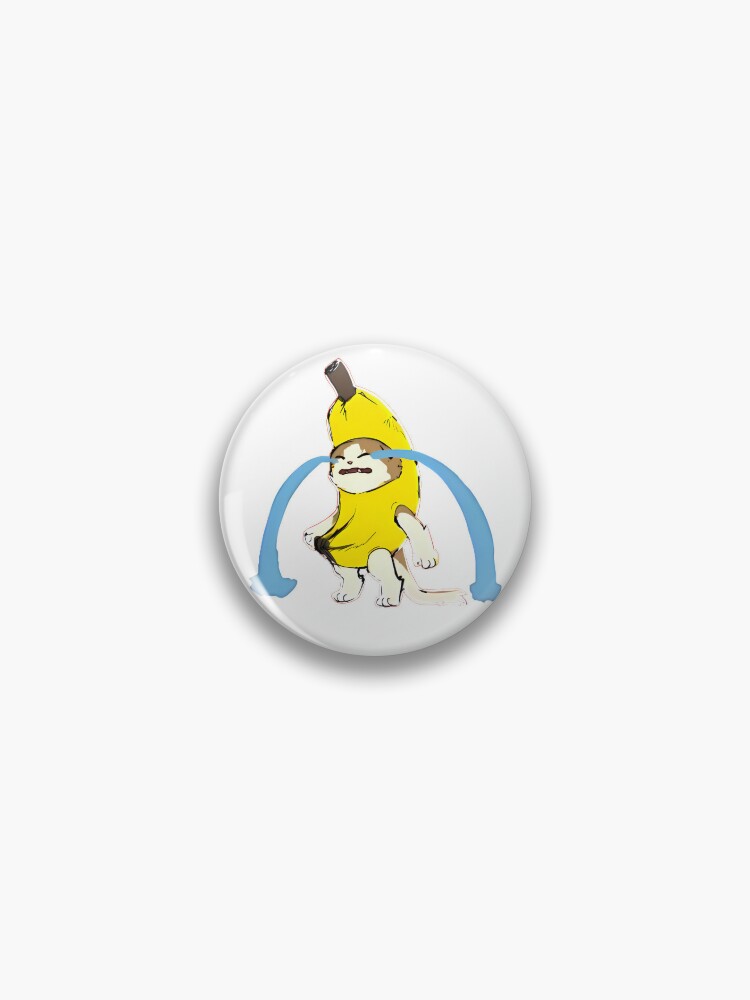 Crying Banana Cat  Pin for Sale by sticker-house