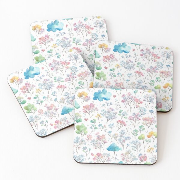 Item preview, Watercolor colorful small flowers. designed and sold by ohmdesignart.