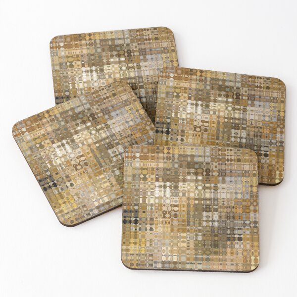 Item preview, Artistic and Creative Abstract Square and Tile Intricate Design Pattern in Yellow and Gold designed and sold by Trevor Hirst.