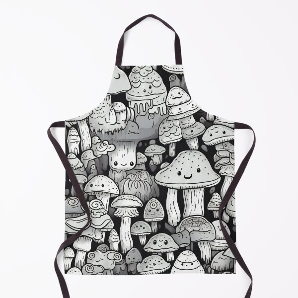 Item preview, Cute Seamless Mushroom Pattern, Black and White designed and sold by AdrianGrosu.