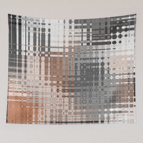Item preview, Artistic and Creative Abstract Square and Tile Intricate Design Pattern in Terracotta designed and sold by Trevor Hirst.