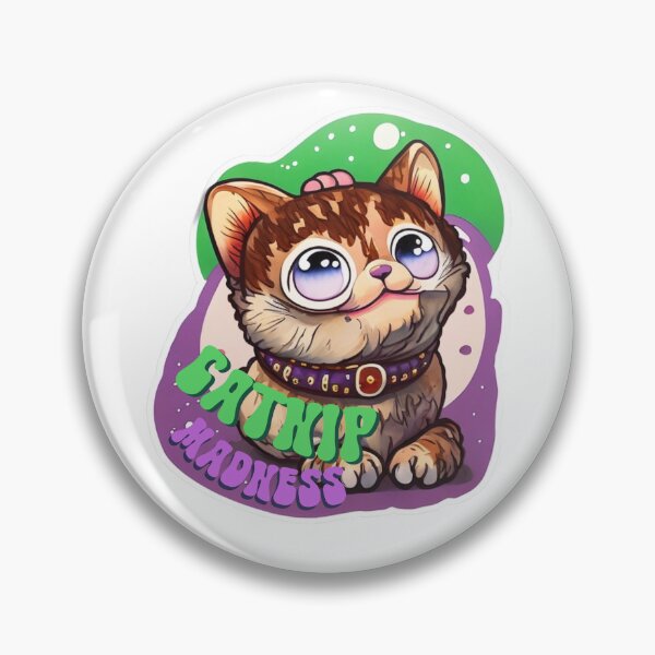 Item preview, Catnip Madness - Cute Retro Anime Cartoon Style Kitten With Big Eyes designed and sold by BBGIFTSUK.