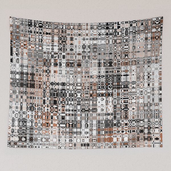 Item preview, Artistic and Creative Abstract Square and Tile Intricate Design Pattern in Terracotta designed and sold by Trevor Hirst.