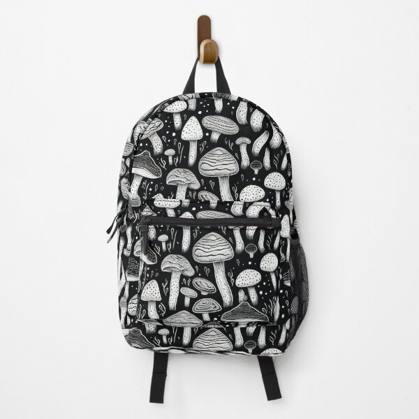 Item preview, Cute Seamless Mushroom Pattern, Black and White designed and sold by AdrianGrosu.