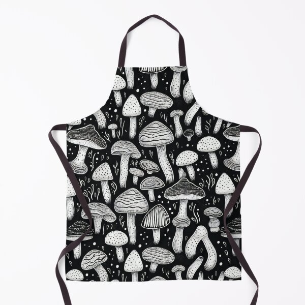 Item preview, Cute Seamless Mushroom Pattern, Black and White designed and sold by AdrianGrosu.