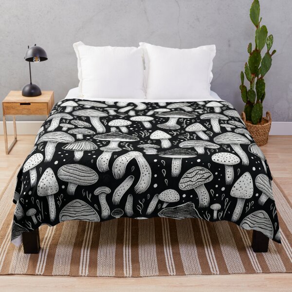 Item preview, Cute Seamless Mushroom Pattern, Black and White designed and sold by AdrianGrosu.