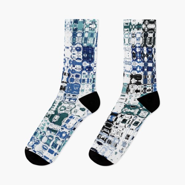 Item preview, Artistic and Creative Abstract Square and Tile Intricate Design Pattern in Blue designed and sold by Trevor Hirst.