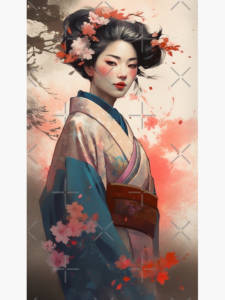 Portrait japanese geisha in kimono japan woman Vector Image