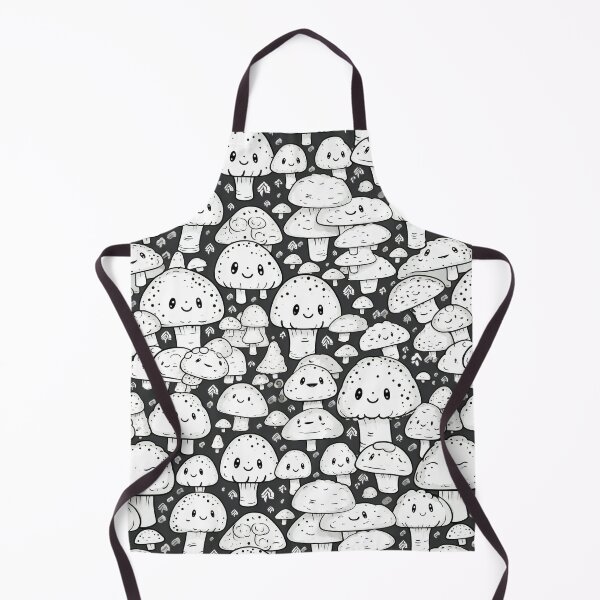 Item preview, Cute Seamless Mushroom Pattern, Black and White designed and sold by AdrianGrosu.